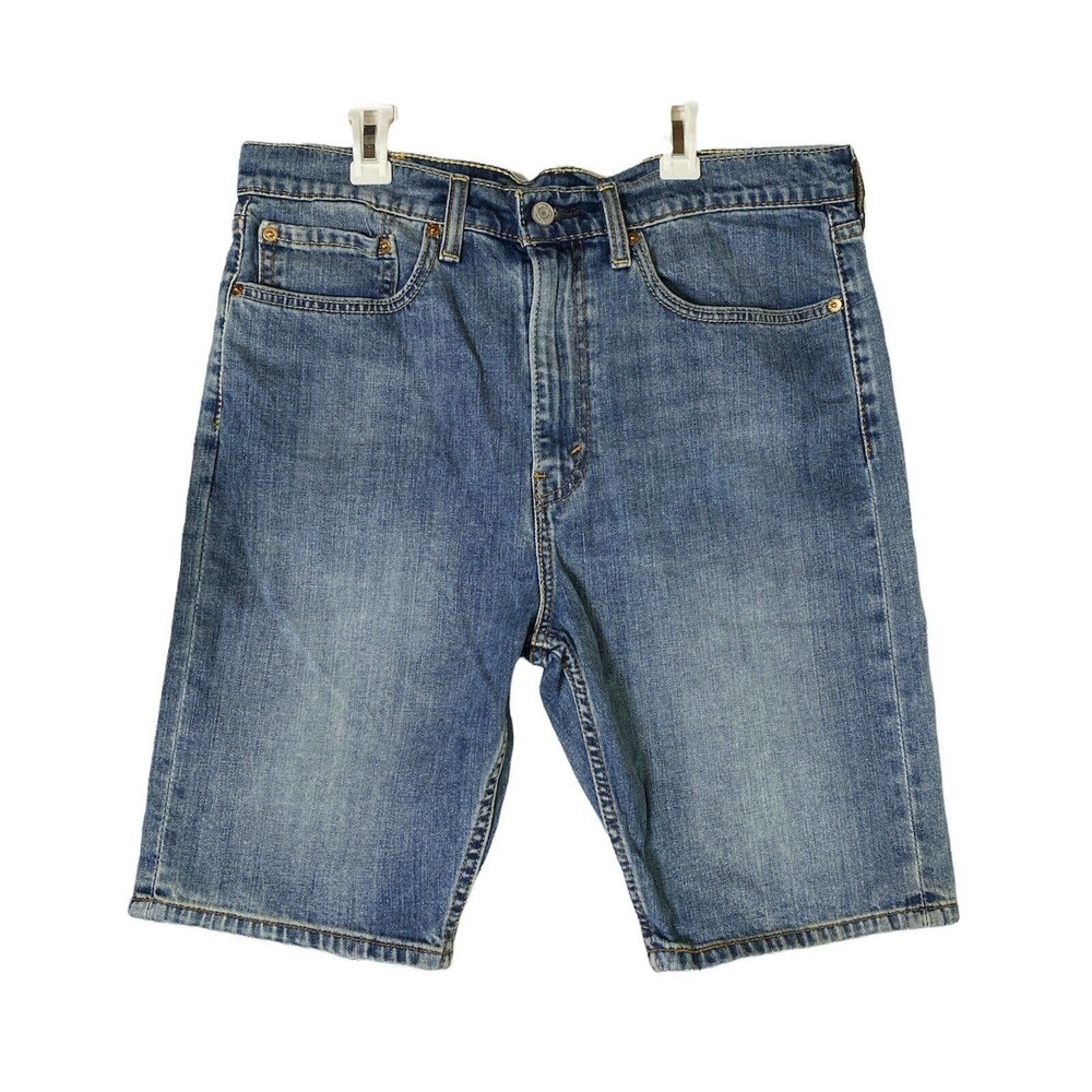 Levis 569 Shorts Sz 34 Mens Blue Denim Jean Loose Straight Inseam 10 In